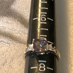 10K White Gold Mystic Topaz Diamond Accents